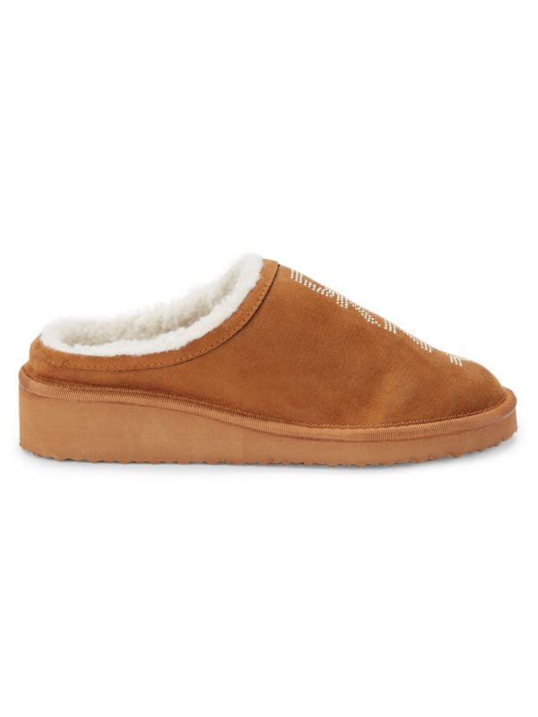 DKNY Whilma Logo Faux Shearling Slippers